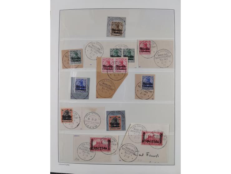 STEMPELSAMMLUNG: China bis Togo, Sammlung mit vielen klaren Stempeln, vielen Briefstücken, zum Teil auf Markwerten, teils sig
