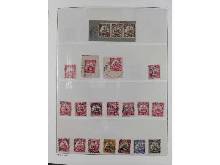 STEMPELSAMMLUNG: China bis Togo, Sammlung mit vielen klaren Stempeln, vielen Briefstücken, zum Teil auf Markwerten, teils sig