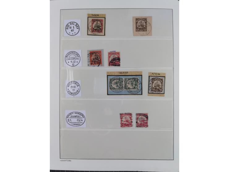 STEMPELSAMMLUNG: China bis Togo, Sammlung mit vielen klaren Stempeln, vielen Briefstücken, zum Teil auf Markwerten, teils sig