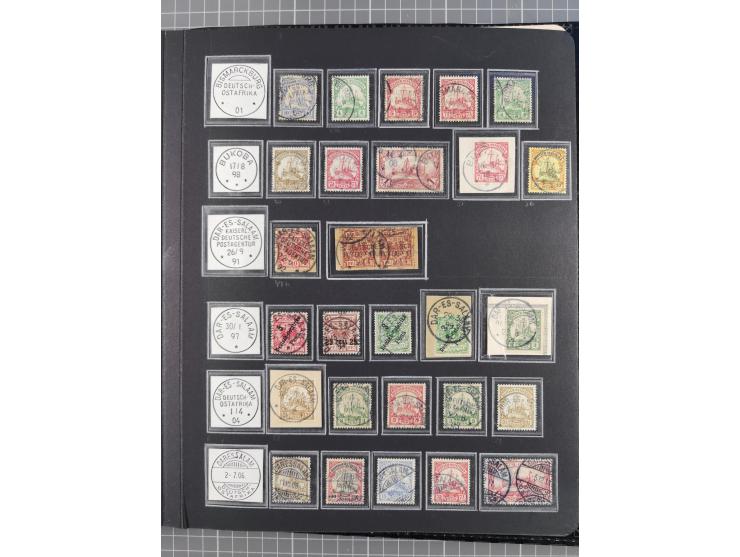 STEMPELSAMMLUNG: China bis Togo, Sammlung mit vielen klaren Stempeln, vielen Briefstücken, zum Teil auf Markwerten, teils sig
