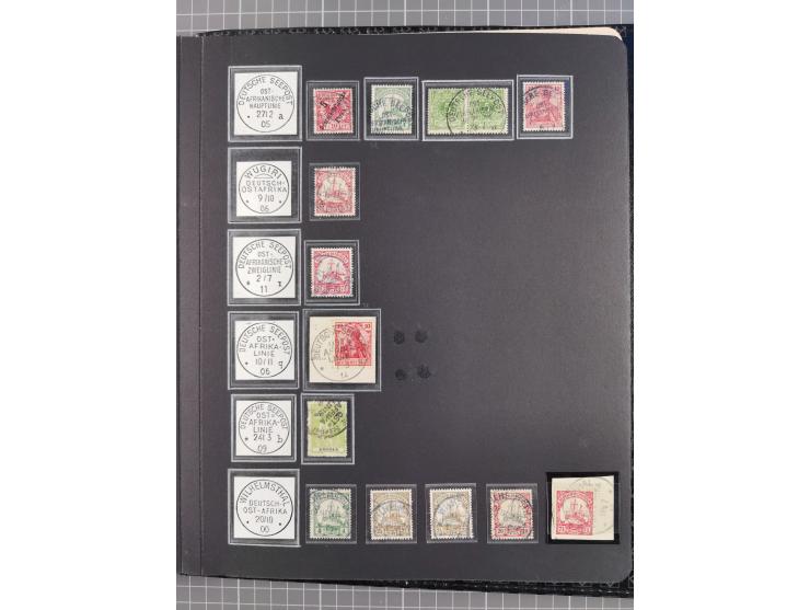 STEMPELSAMMLUNG: China bis Togo, Sammlung mit vielen klaren Stempeln, vielen Briefstücken, zum Teil auf Markwerten, teils sig