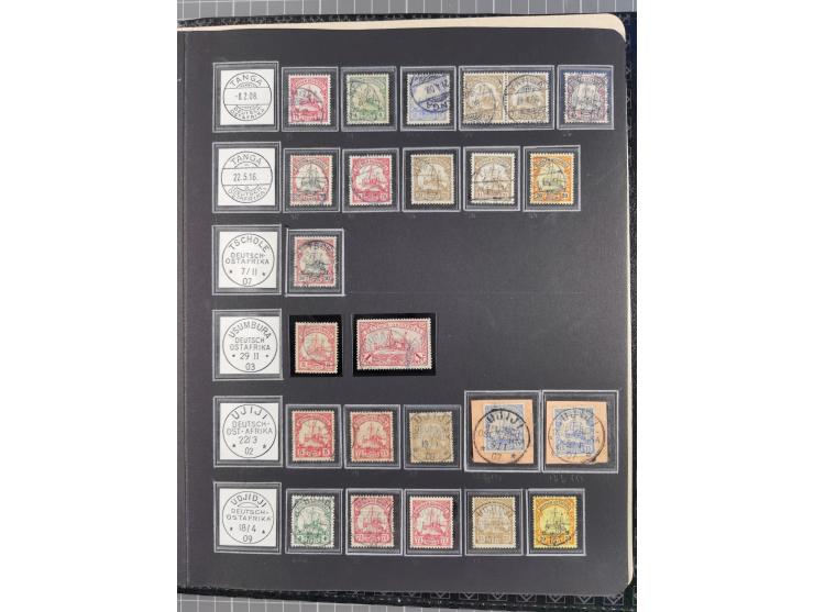 STEMPELSAMMLUNG: China bis Togo, Sammlung mit vielen klaren Stempeln, vielen Briefstücken, zum Teil auf Markwerten, teils sig