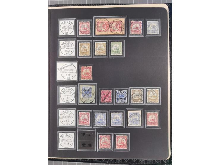 STEMPELSAMMLUNG: China bis Togo, Sammlung mit vielen klaren Stempeln, vielen Briefstücken, zum Teil auf Markwerten, teils sig