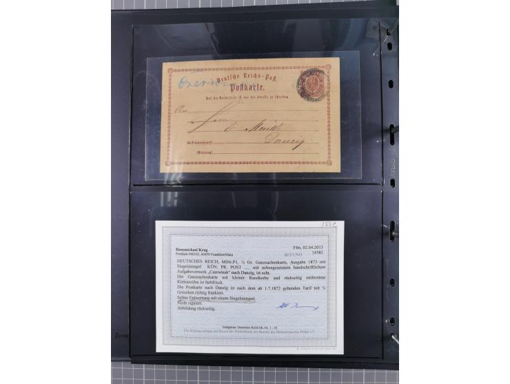 1872/75, Groschenbezirk, rund 60 Briefe und Ganzsachen, dabei viele interessante Belege, u.a. 1 (3) auf Drucksache nach Amste