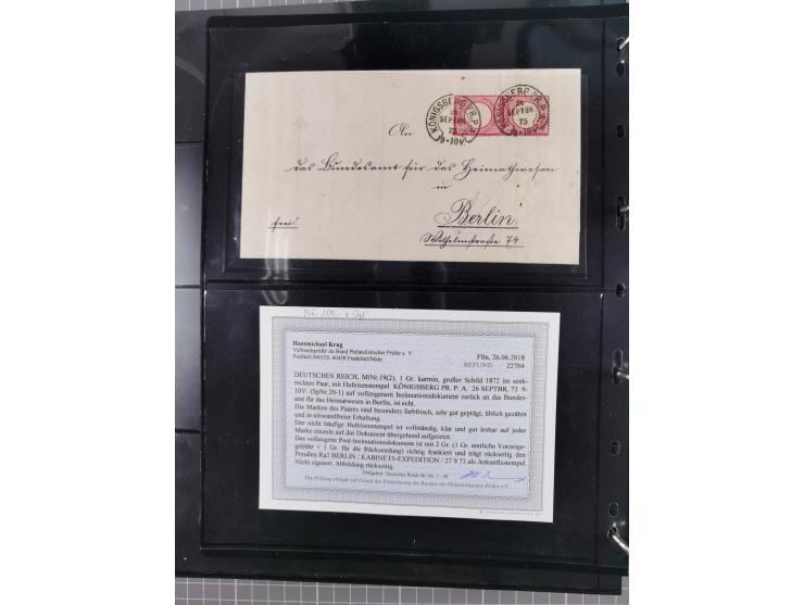 1872/75, Groschenbezirk, rund 60 Briefe und Ganzsachen, dabei viele interessante Belege, u.a. 1 (3) auf Drucksache nach Amste