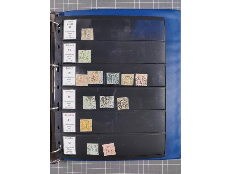 1852/65 (ca.), Sammlung der Nummernstempel ex Nr. 1 bis Nr. 415, überschlägig 700 Marken und 90 Briefe (teils Vorderseiten), 