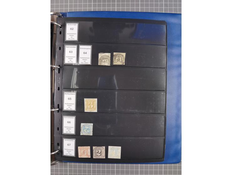 1852/65 (ca.), Sammlung der Nummernstempel ex Nr. 1 bis Nr. 415, überschlägig 700 Marken und 90 Briefe (teils Vorderseiten), 