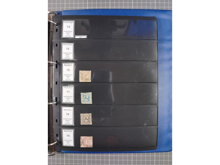 1852/65 (ca.), Sammlung der Nummernstempel ex Nr. 1 bis Nr. 415, überschlägig 700 Marken und 90 Briefe (teils Vorderseiten), 