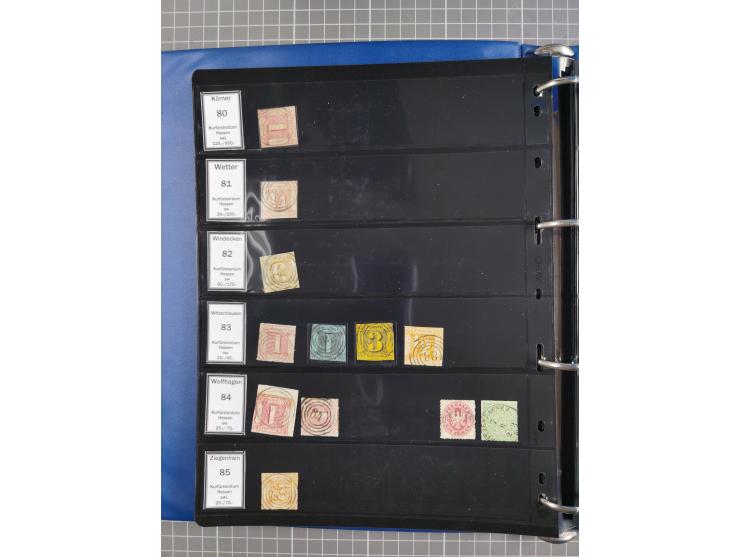 1852/65 (ca.), Sammlung der Nummernstempel ex Nr. 1 bis Nr. 415, überschlägig 700 Marken und 90 Briefe (teils Vorderseiten), 