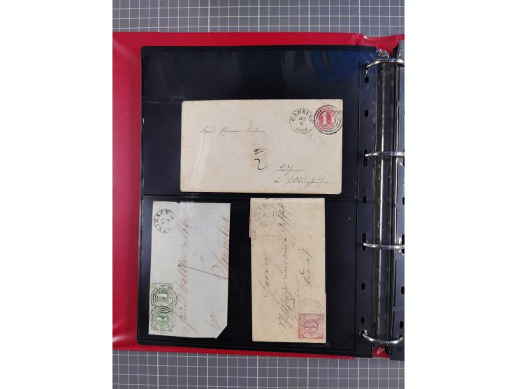 1852/65 (ca.), Sammlung der Nummernstempel ex Nr. 1 bis Nr. 415, überschlägig 700 Marken und 90 Briefe (teils Vorderseiten), 