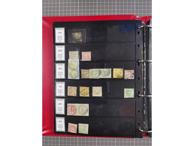 1852/65 (ca.), Sammlung der Nummernstempel ex Nr. 1 bis Nr. 415, überschlägig 700 Marken und 90 Briefe (teils Vorderseiten), 