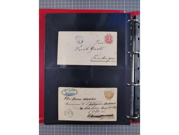 1852/65 (ca.), Sammlung der Nummernstempel ex Nr. 1 bis Nr. 415, überschlägig 700 Marken und 90 Briefe (teils Vorderseiten), 