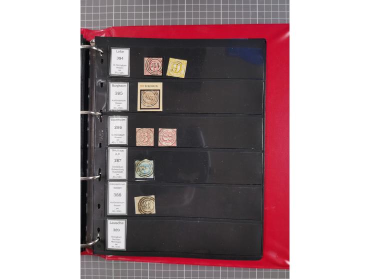 1852/65 (ca.), Sammlung der Nummernstempel ex Nr. 1 bis Nr. 415, überschlägig 700 Marken und 90 Briefe (teils Vorderseiten), 