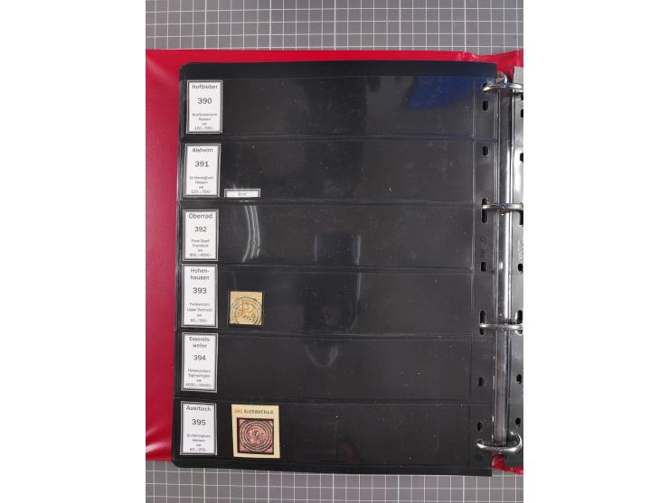 1852/65 (ca.), Sammlung der Nummernstempel ex Nr. 1 bis Nr. 415, überschlägig 700 Marken und 90 Briefe (teils Vorderseiten), 