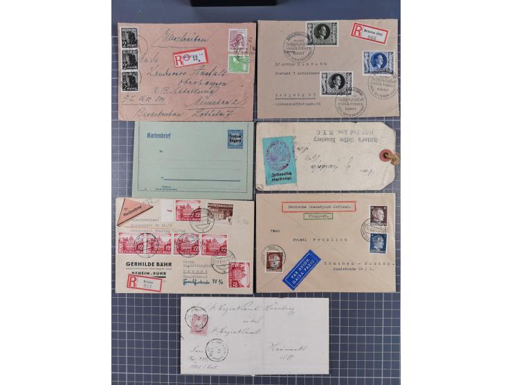 1850/1950 (ca.), umfangreicher Bestand mit über 700 Briefen und Karten, inkl. Bayern und Alliierte Besetzung, Schwerpunt Drit