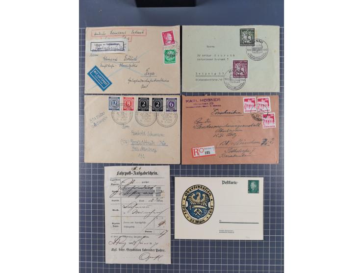 1850/1950 (ca.), umfangreicher Bestand mit über 700 Briefen und Karten, inkl. Bayern und Alliierte Besetzung, Schwerpunt Drit