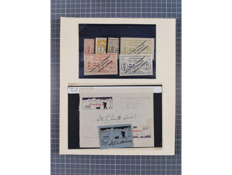 Indien: 1935/38, interessante Sammlung der Vignetten, dabei Probedrucke, Kleinbogen, Kehrdruckpaare und weitere Besonderheite