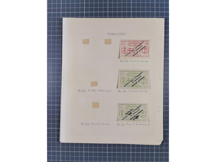 Indien: 1935/38, interessante Sammlung der Vignetten, dabei Probedrucke, Kleinbogen, Kehrdruckpaare und weitere Besonderheite