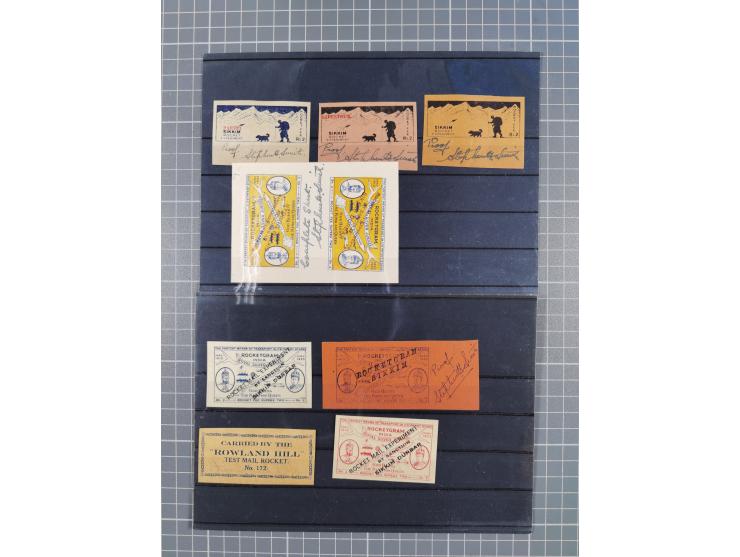 Indien: 1935/38, interessante Sammlung der Vignetten, dabei Probedrucke, Kleinbogen, Kehrdruckpaare und weitere Besonderheite