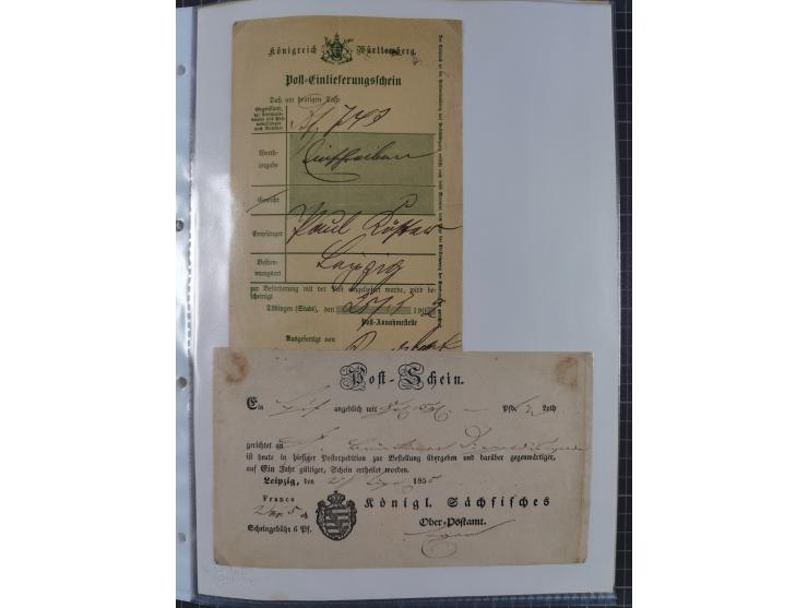 1814/1914 (ca.), über 120 Briefe, Ganzsachen und einige Postscheine, meist Altdeutschland ab Vorphilatelie, aber auch etwas D