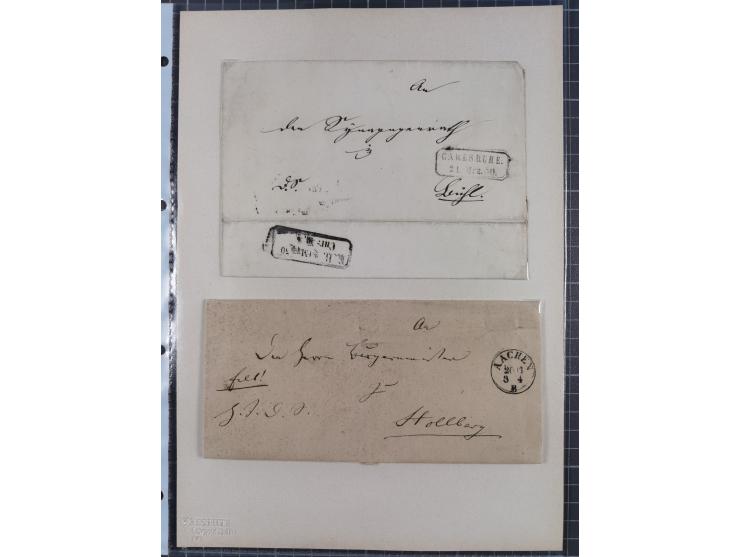 1814/1914 (ca.), über 120 Briefe, Ganzsachen und einige Postscheine, meist Altdeutschland ab Vorphilatelie, aber auch etwas D