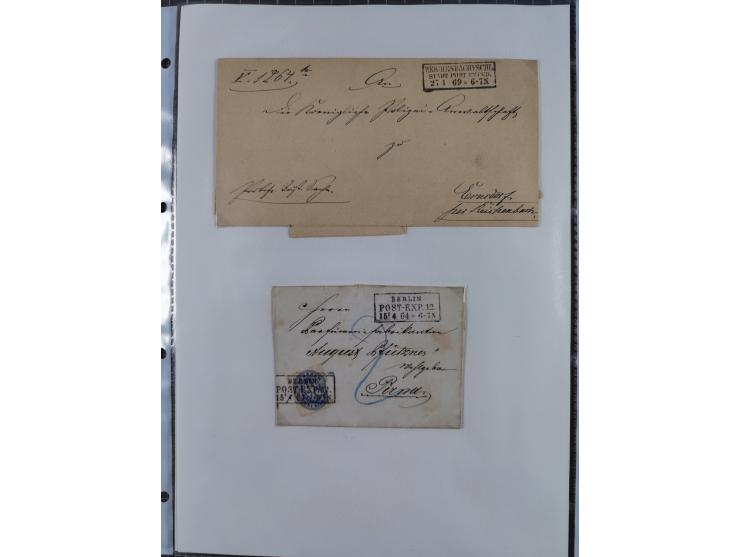 1814/1914 (ca.), über 120 Briefe, Ganzsachen und einige Postscheine, meist Altdeutschland ab Vorphilatelie, aber auch etwas D