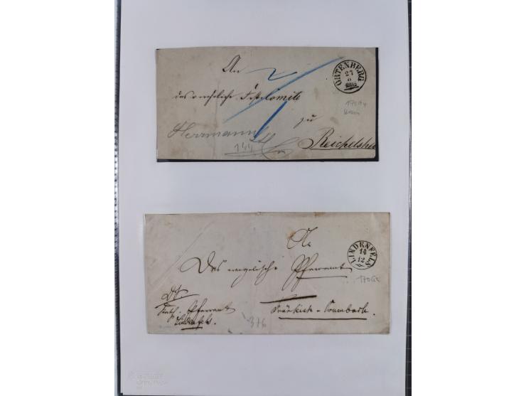 1814/1914 (ca.), über 120 Briefe, Ganzsachen und einige Postscheine, meist Altdeutschland ab Vorphilatelie, aber auch etwas D