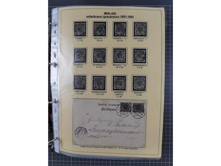 1889/1900, gestempelte Spezialsammlung “Krone/Adler”, mit Marken und über 150 Briefen, Karten und Formularen, dabei u.a. lose