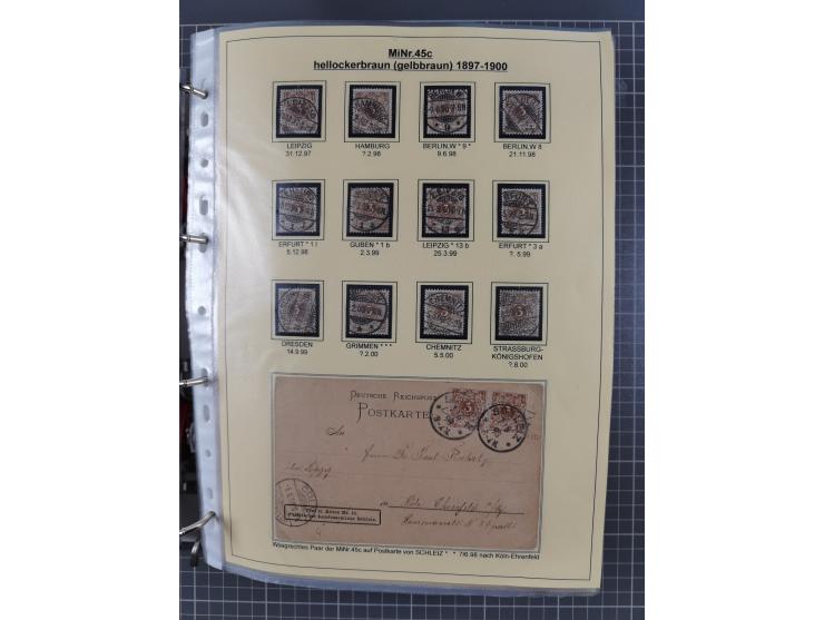 1889/1900, gestempelte Spezialsammlung “Krone/Adler”, mit Marken und über 150 Briefen, Karten und Formularen, dabei u.a. lose