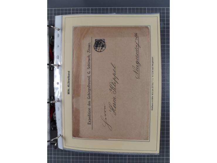 1889/1900, gestempelte Spezialsammlung “Krone/Adler”, mit Marken und über 150 Briefen, Karten und Formularen, dabei u.a. lose