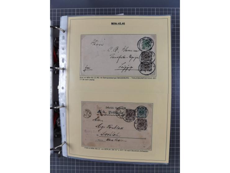 1889/1900, gestempelte Spezialsammlung “Krone/Adler”, mit Marken und über 150 Briefen, Karten und Formularen, dabei u.a. lose