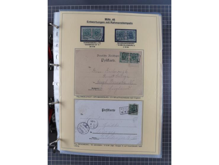 1889/1900, gestempelte Spezialsammlung “Krone/Adler”, mit Marken und über 150 Briefen, Karten und Formularen, dabei u.a. lose