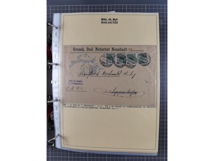 1889/1900, gestempelte Spezialsammlung “Krone/Adler”, mit Marken und über 150 Briefen, Karten und Formularen, dabei u.a. lose