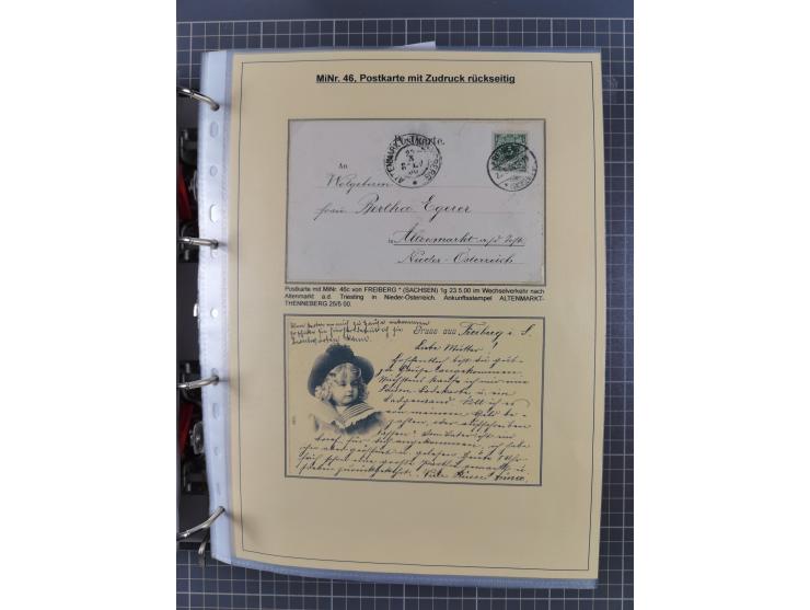 1889/1900, gestempelte Spezialsammlung “Krone/Adler”, mit Marken und über 150 Briefen, Karten und Formularen, dabei u.a. lose