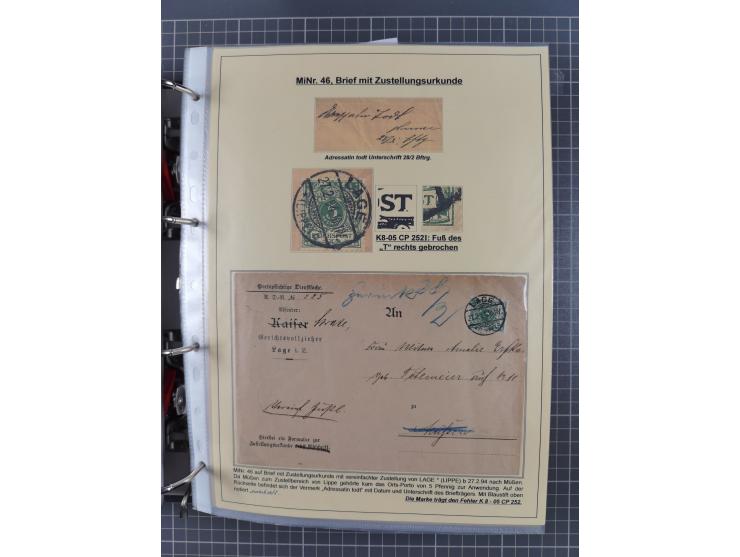 1889/1900, gestempelte Spezialsammlung “Krone/Adler”, mit Marken und über 150 Briefen, Karten und Formularen, dabei u.a. lose