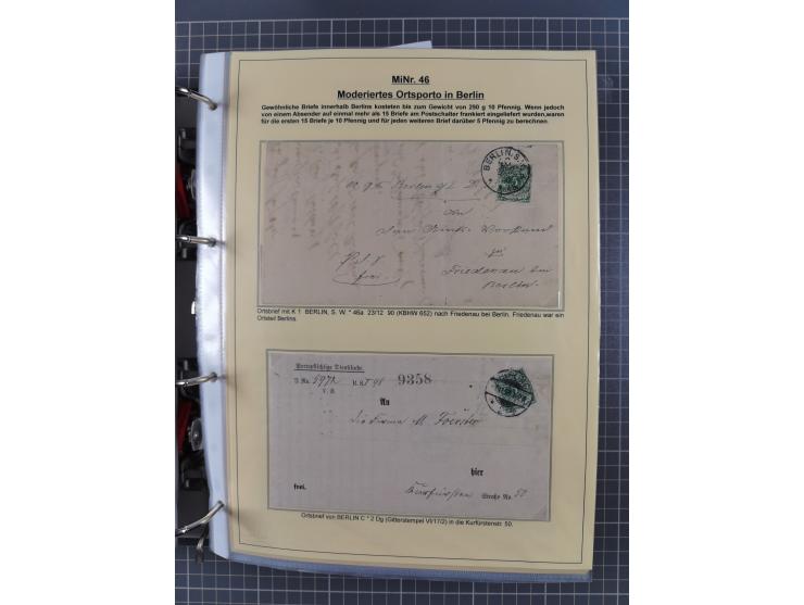 1889/1900, gestempelte Spezialsammlung “Krone/Adler”, mit Marken und über 150 Briefen, Karten und Formularen, dabei u.a. lose