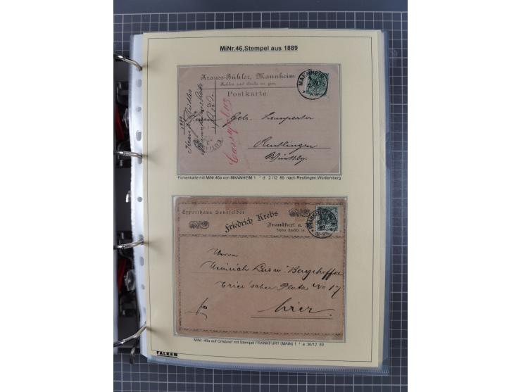 1889/1900, gestempelte Spezialsammlung “Krone/Adler”, mit Marken und über 150 Briefen, Karten und Formularen, dabei u.a. lose