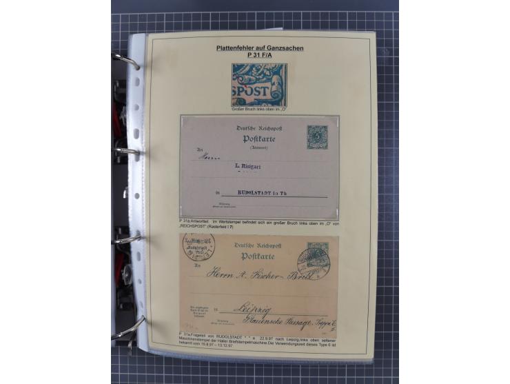 1889/1900, gestempelte Spezialsammlung “Krone/Adler”, mit Marken und über 150 Briefen, Karten und Formularen, dabei u.a. lose