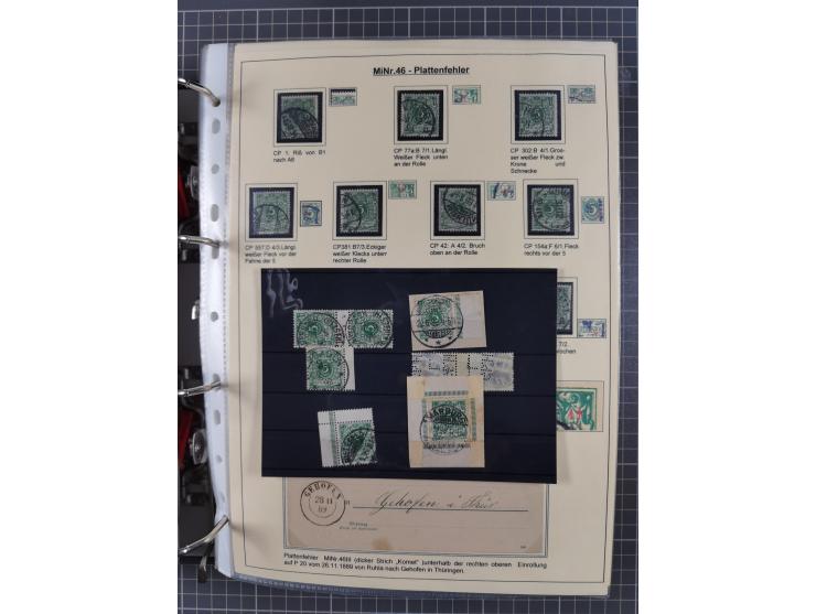 1889/1900, gestempelte Spezialsammlung “Krone/Adler”, mit Marken und über 150 Briefen, Karten und Formularen, dabei u.a. lose