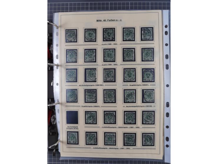 1889/1900, gestempelte Spezialsammlung “Krone/Adler”, mit Marken und über 150 Briefen, Karten und Formularen, dabei u.a. lose