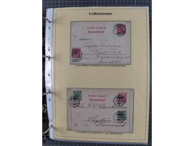 1889/1900, gestempelte Spezialsammlung “Krone/Adler”, mit Marken und über 150 Briefen, Karten und Formularen, dabei u.a. lose