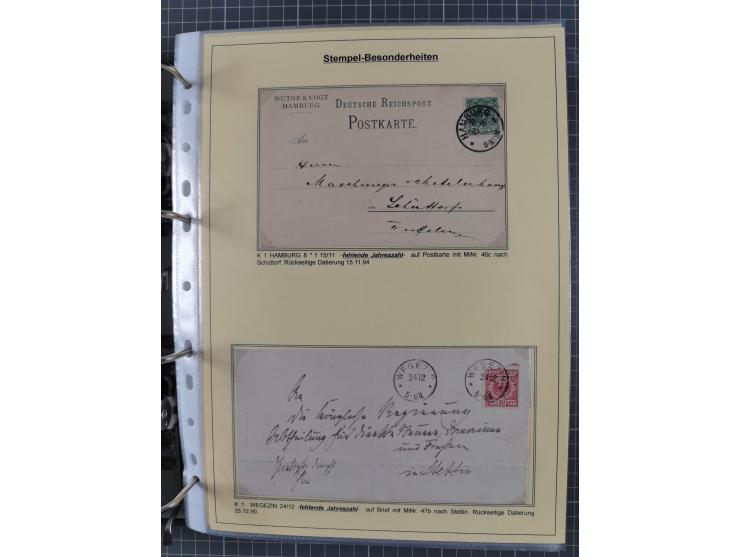 1889/1900, gestempelte Spezialsammlung “Krone/Adler”, mit Marken und über 150 Briefen, Karten und Formularen, dabei u.a. lose