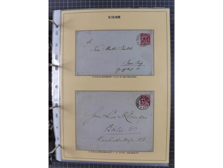 1889/1900, gestempelte Spezialsammlung “Krone/Adler”, mit Marken und über 150 Briefen, Karten und Formularen, dabei u.a. lose