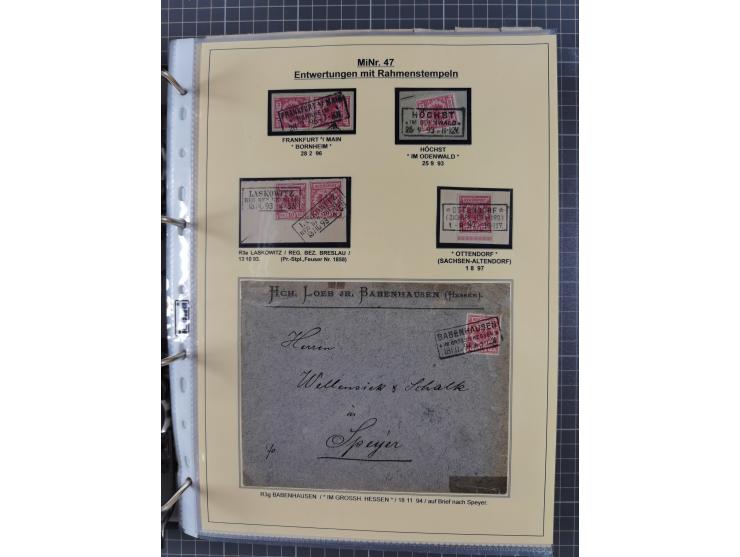 1889/1900, gestempelte Spezialsammlung “Krone/Adler”, mit Marken und über 150 Briefen, Karten und Formularen, dabei u.a. lose