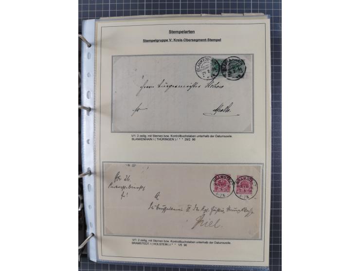 1889/1900, gestempelte Spezialsammlung “Krone/Adler”, mit Marken und über 150 Briefen, Karten und Formularen, dabei u.a. lose