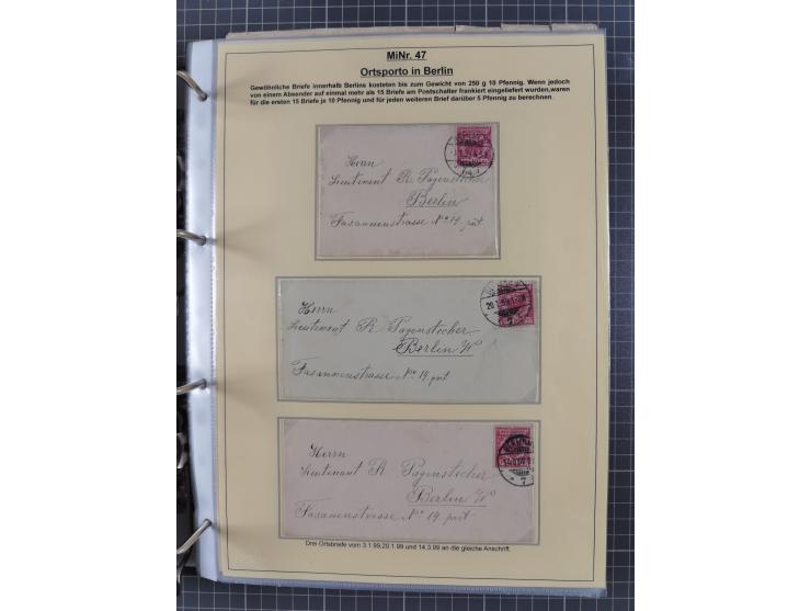 1889/1900, gestempelte Spezialsammlung “Krone/Adler”, mit Marken und über 150 Briefen, Karten und Formularen, dabei u.a. lose