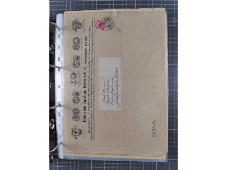 1889/1900, gestempelte Spezialsammlung “Krone/Adler”, mit Marken und über 150 Briefen, Karten und Formularen, dabei u.a. lose