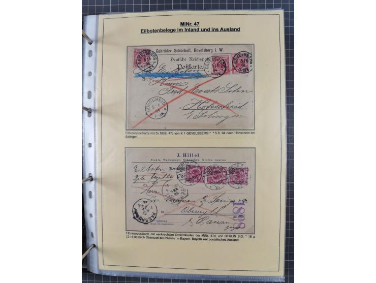 1889/1900, gestempelte Spezialsammlung “Krone/Adler”, mit Marken und über 150 Briefen, Karten und Formularen, dabei u.a. lose