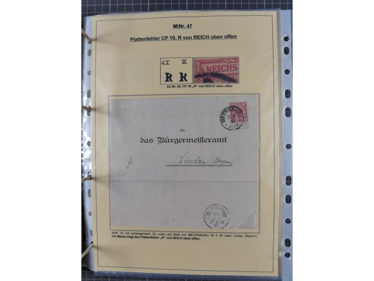 1889/1900, gestempelte Spezialsammlung “Krone/Adler”, mit Marken und über 150 Briefen, Karten und Formularen, dabei u.a. lose