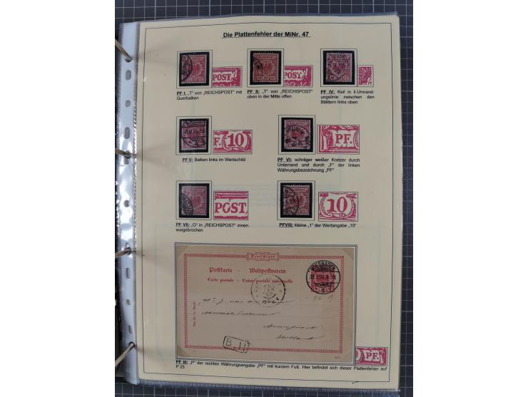 1889/1900, gestempelte Spezialsammlung “Krone/Adler”, mit Marken und über 150 Briefen, Karten und Formularen, dabei u.a. lose